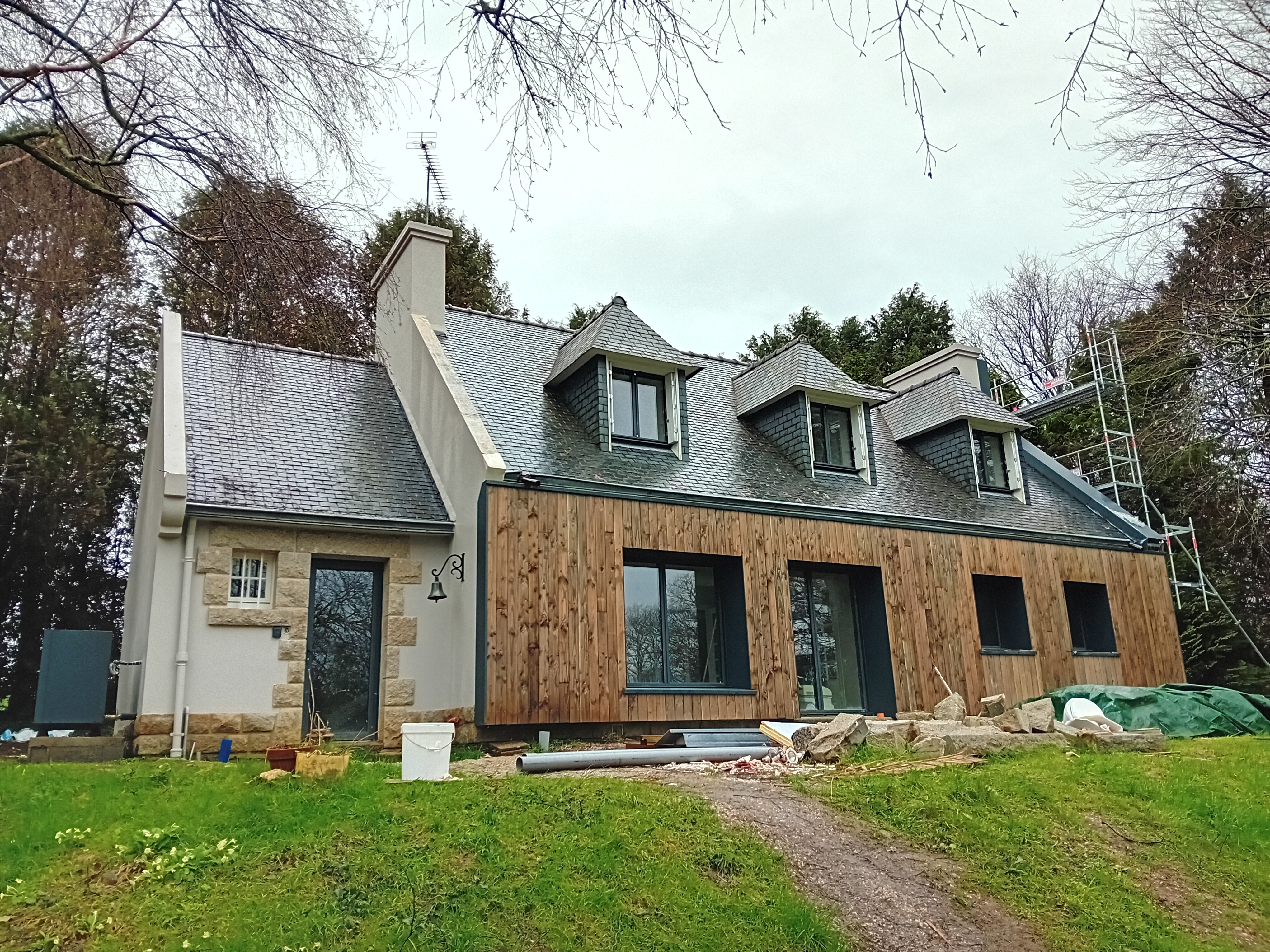 travaux partiel sur la facade, ITE et bardage